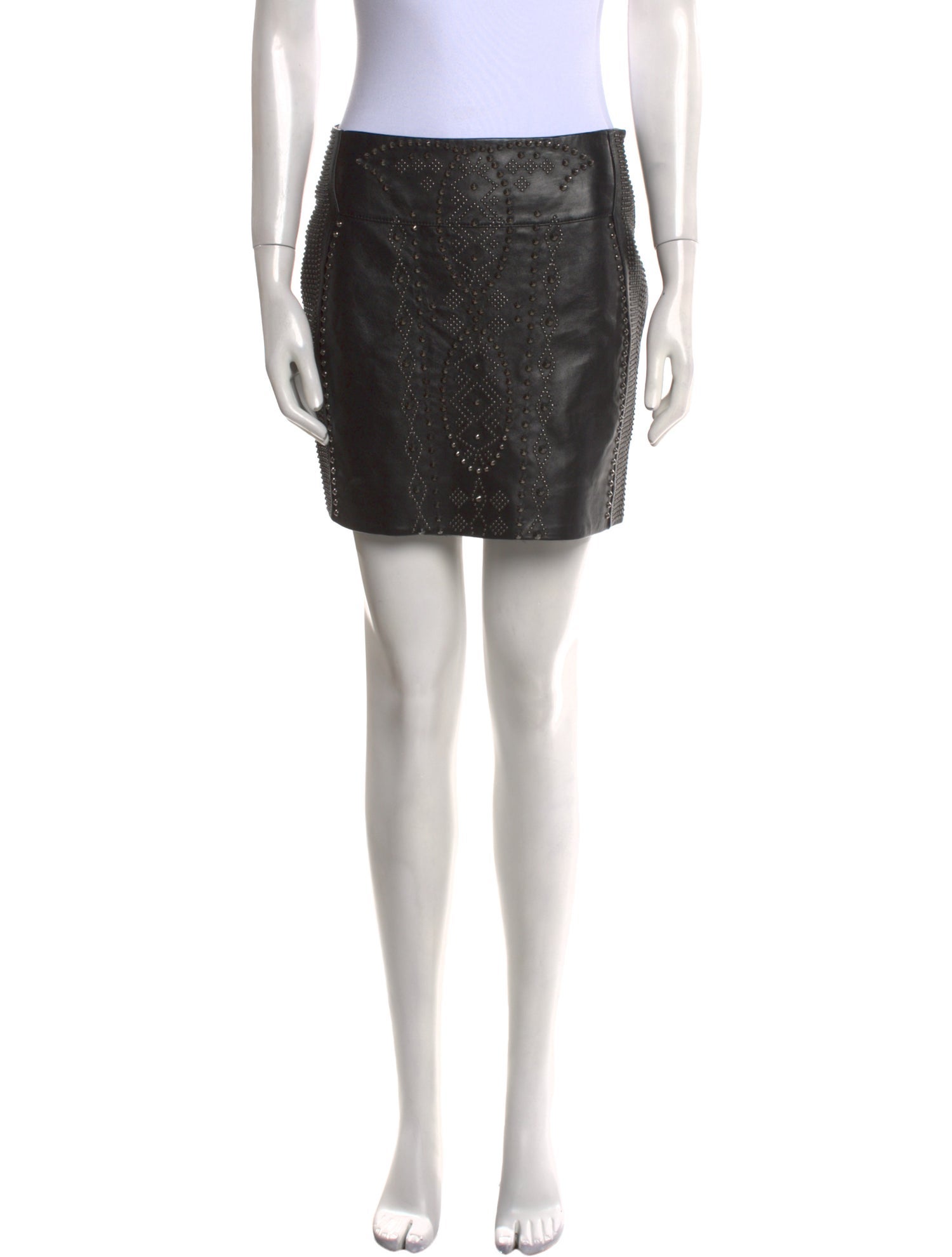 Philipp Plein Leather Mini Skirt