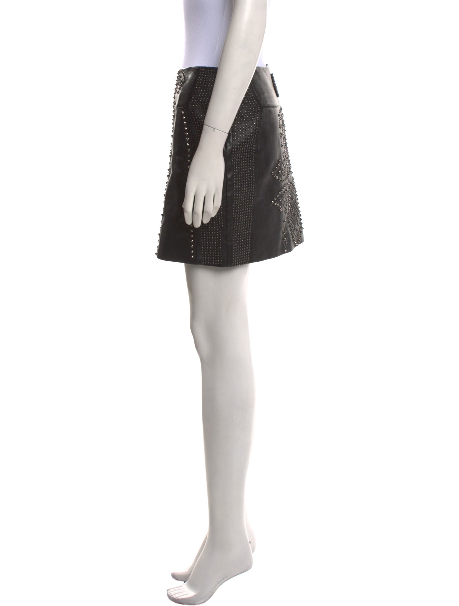 Philipp Plein Leather Mini Skirt