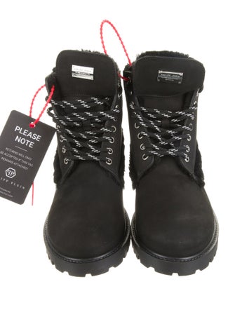 Philipp Plein Suede Combat Boots