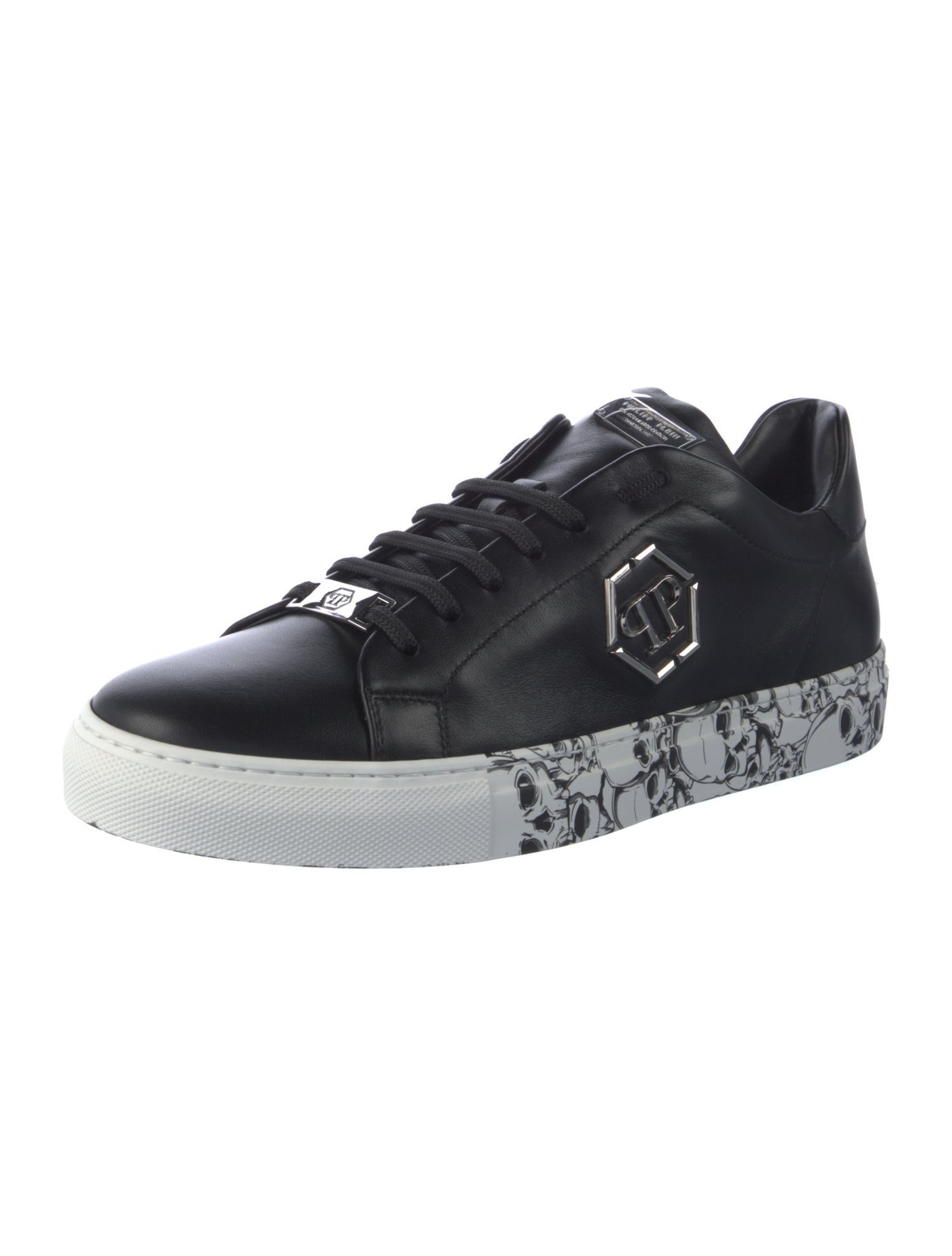 Philipp Plein Leather Printed Sneakers w/ Tags