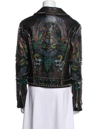 Philipp Plein Leather Biker Jacket