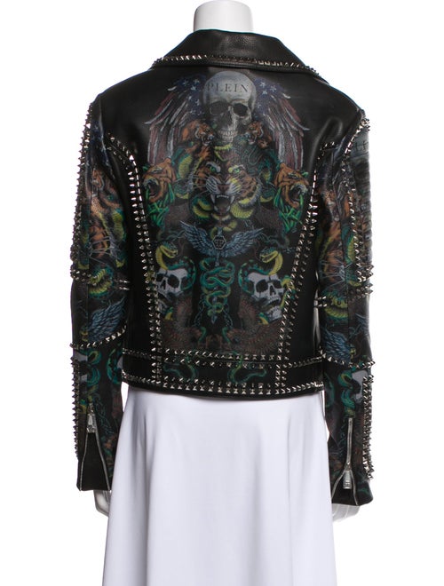 Philipp Plein Leather Biker Jacket