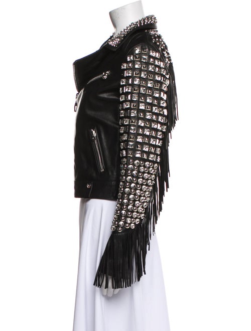 Philipp Plein Lamb Leather Biker Jacket
