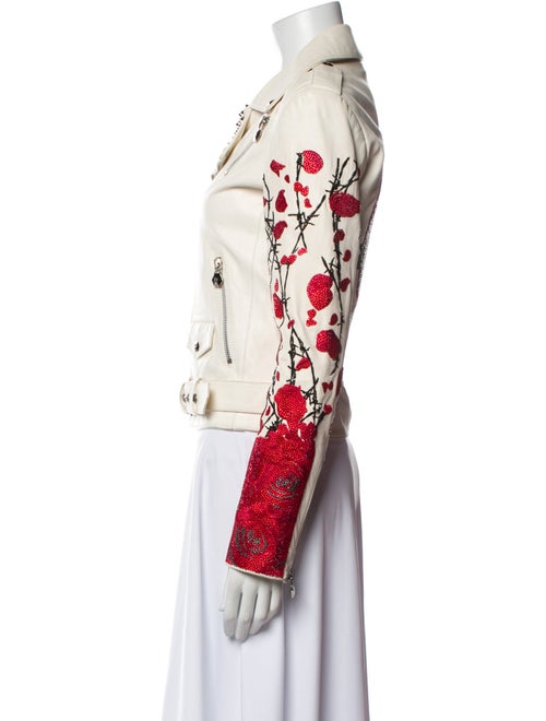 Philipp Plein Floral Print Biker Jacket