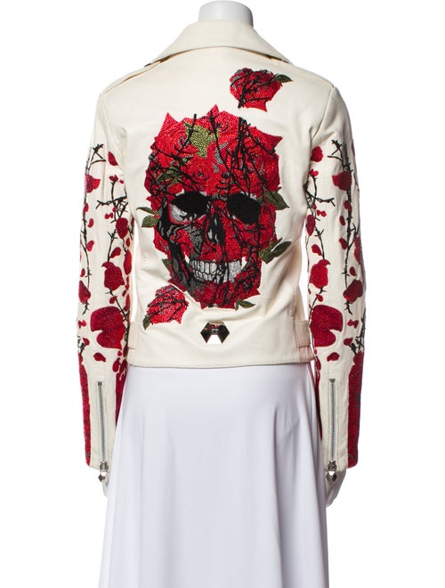 Philipp Plein Floral Print Biker Jacket