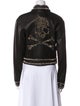 Philipp Plein Leather Printed Biker Jacket