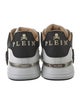 Philipp Plein Leather Colorblock Pattern Athletic Sneakers
