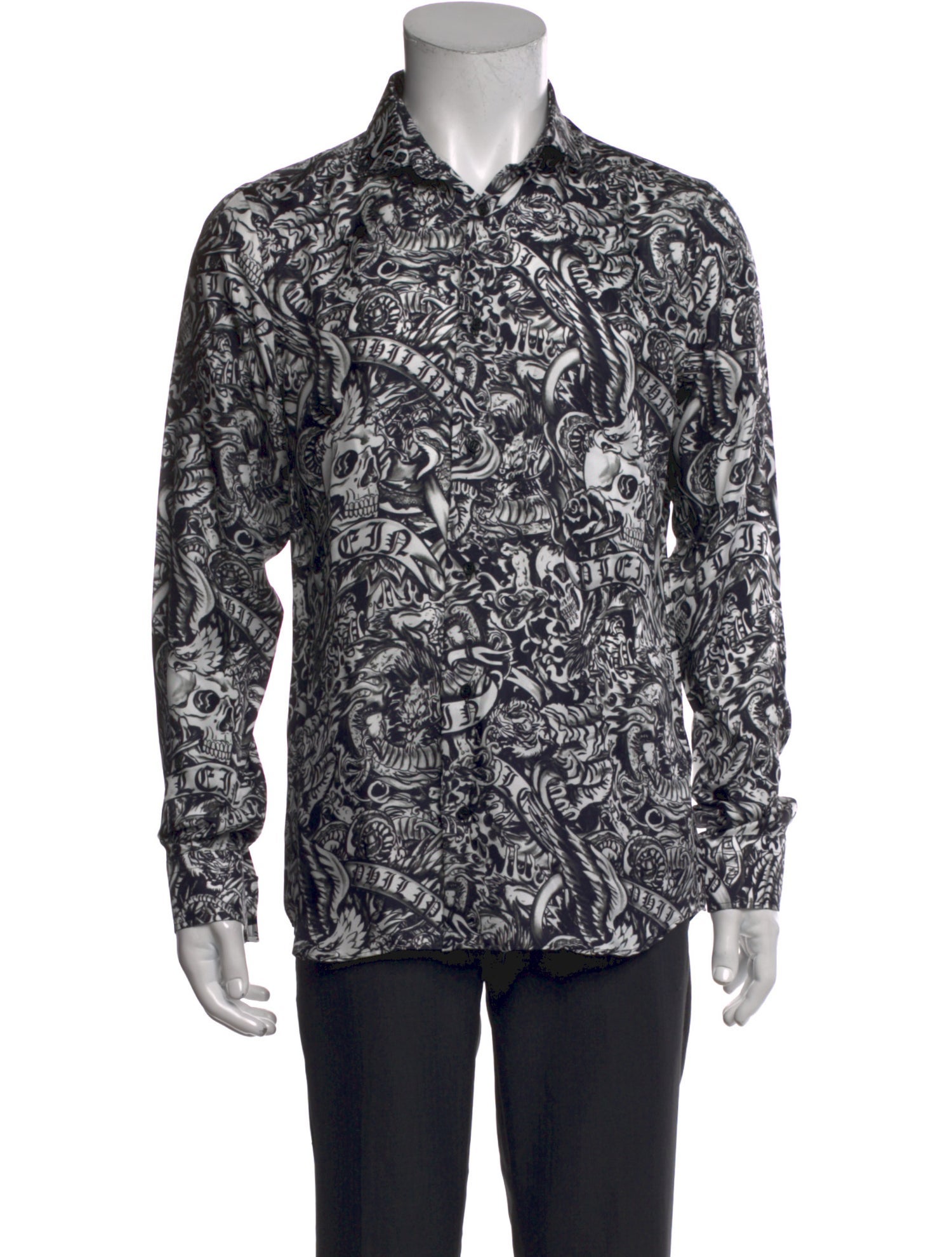 Philipp Plein Silk Floral Print Shirt