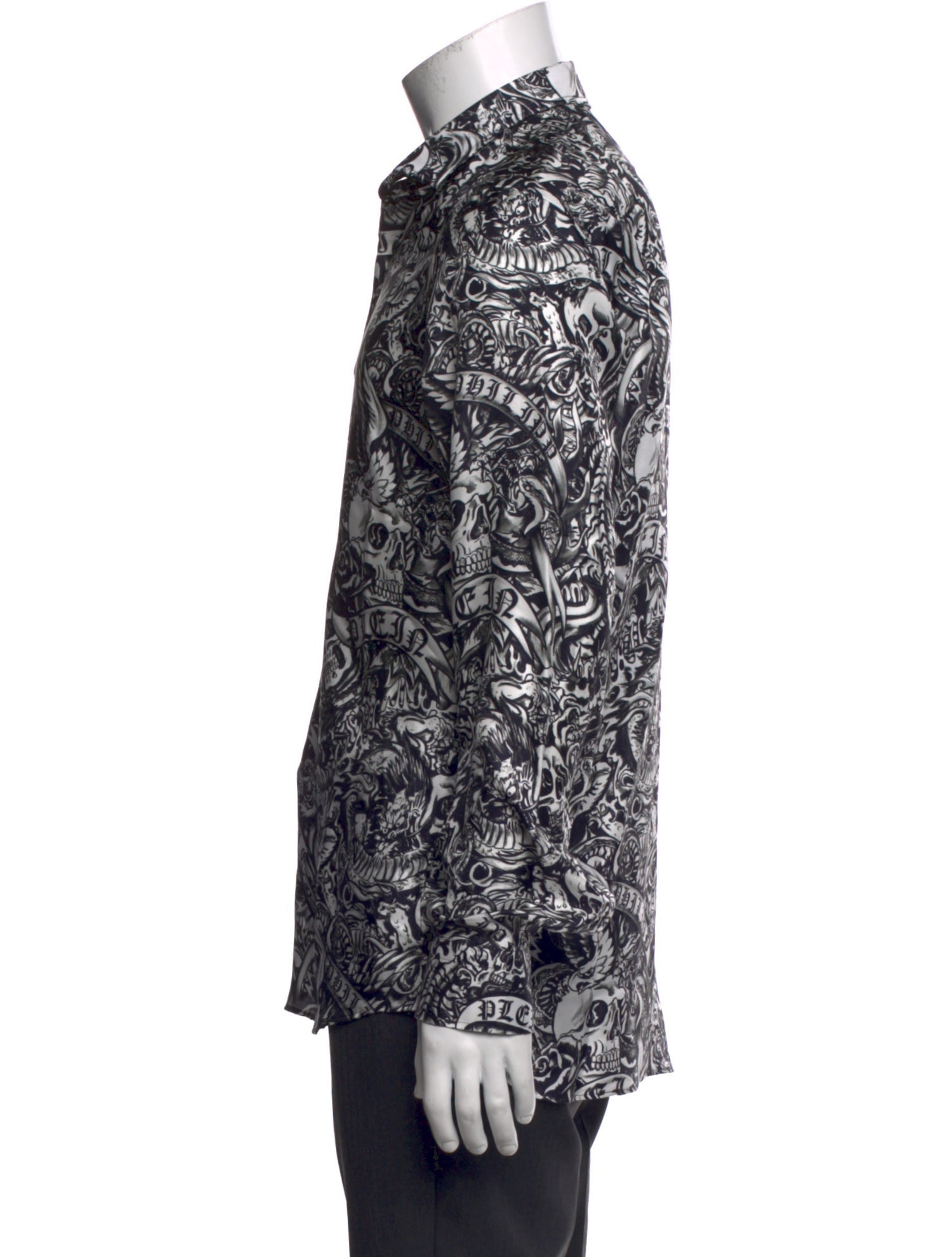 Philipp Plein Silk Floral Print Shirt