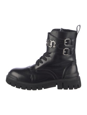 Philipp Plein Leather Combat Boots