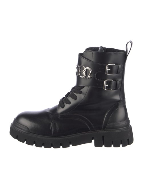 Philipp Plein Leather Combat Boots