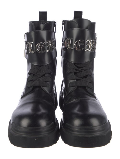 Philipp Plein Leather Combat Boots
