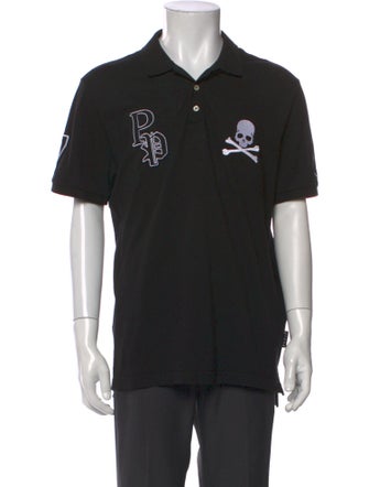 Philipp Plein Graphic Print Crew Neck Polo Shirt