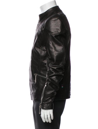 Philipp Plein Calf Leather Moto Jacket