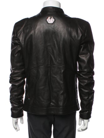 Philipp Plein Calf Leather Moto Jacket