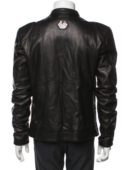 Philipp Plein Calf Leather Moto Jacket