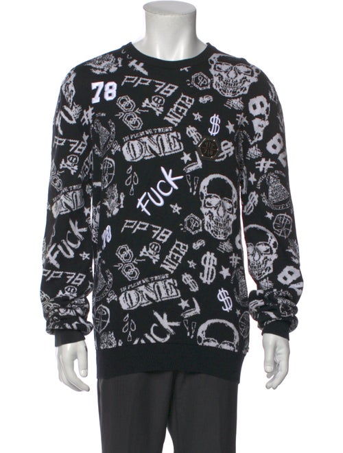 Philipp Plein Printed Crew Neck Pullover