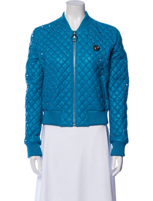 Philipp Plein Lamb Leather Printed Bomber Jacket