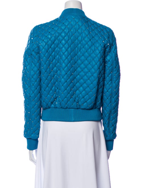 Philipp Plein Lamb Leather Printed Bomber Jacket