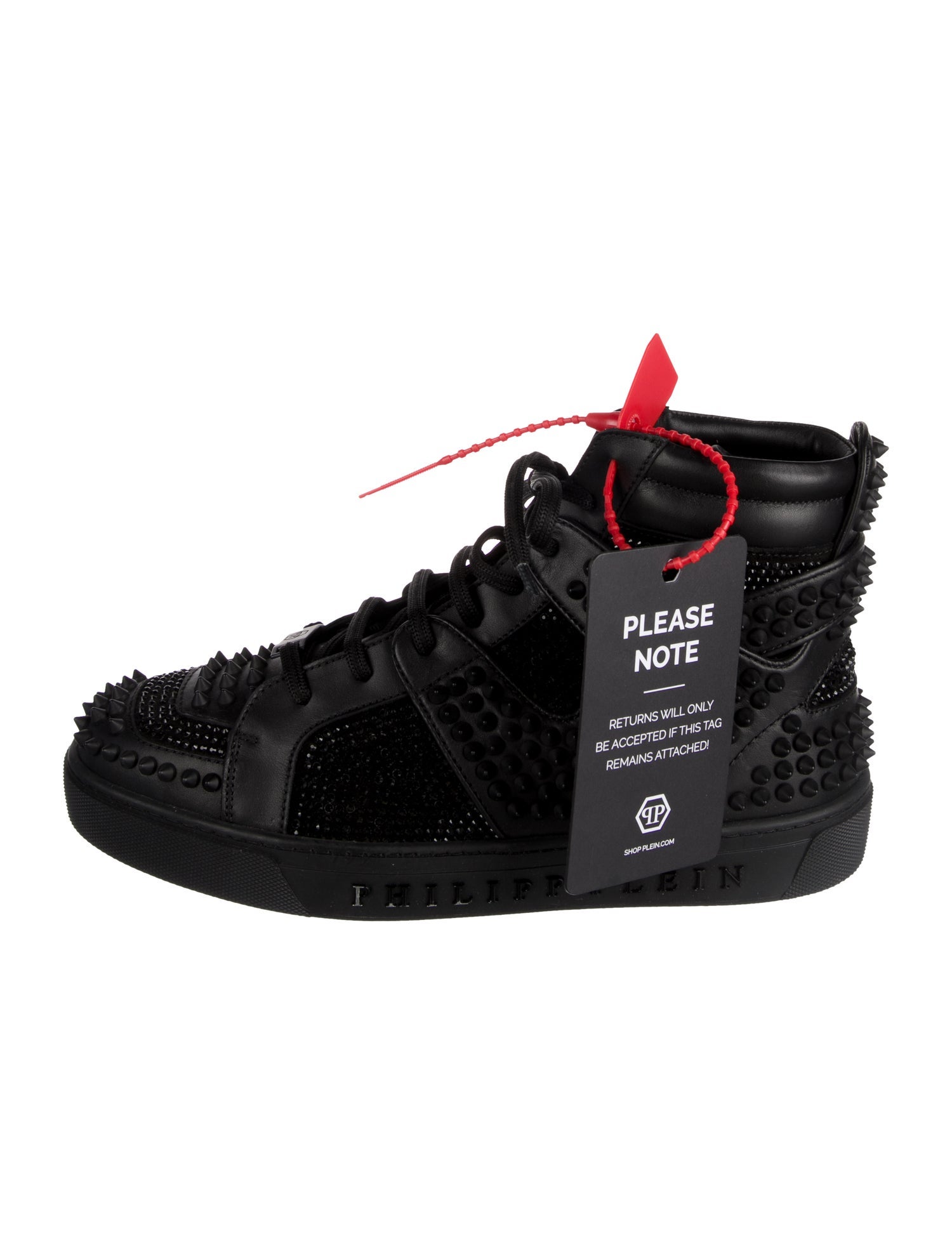 Philipp Plein Leather Studded Accents Sneakers