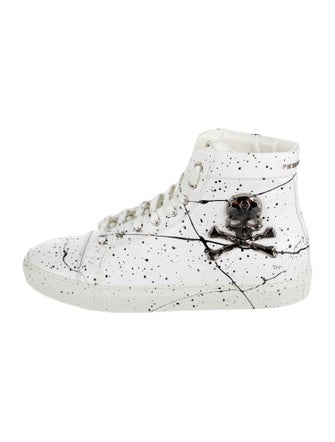 Philipp Plein Leather Printed Sneakers