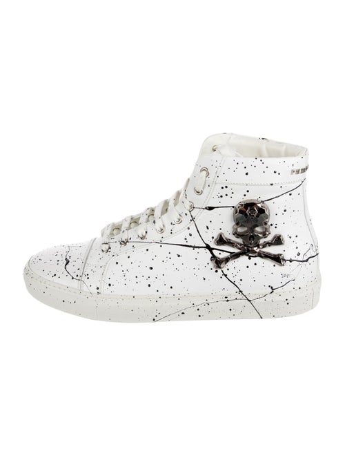Philipp Plein Leather Printed Sneakers