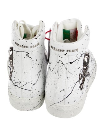 Philipp Plein Leather Printed Sneakers
