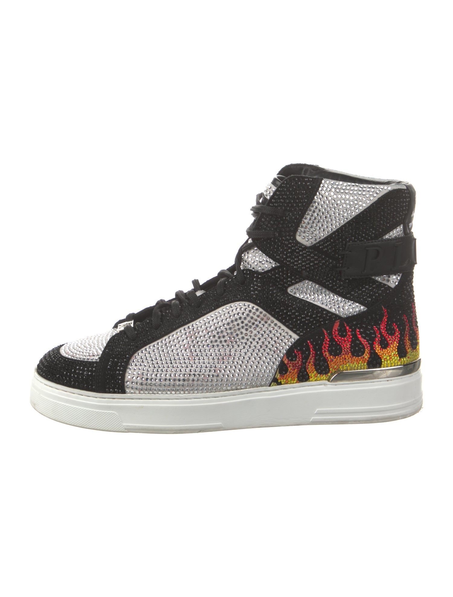 Philipp Plein Leather Animal Print Sneakers