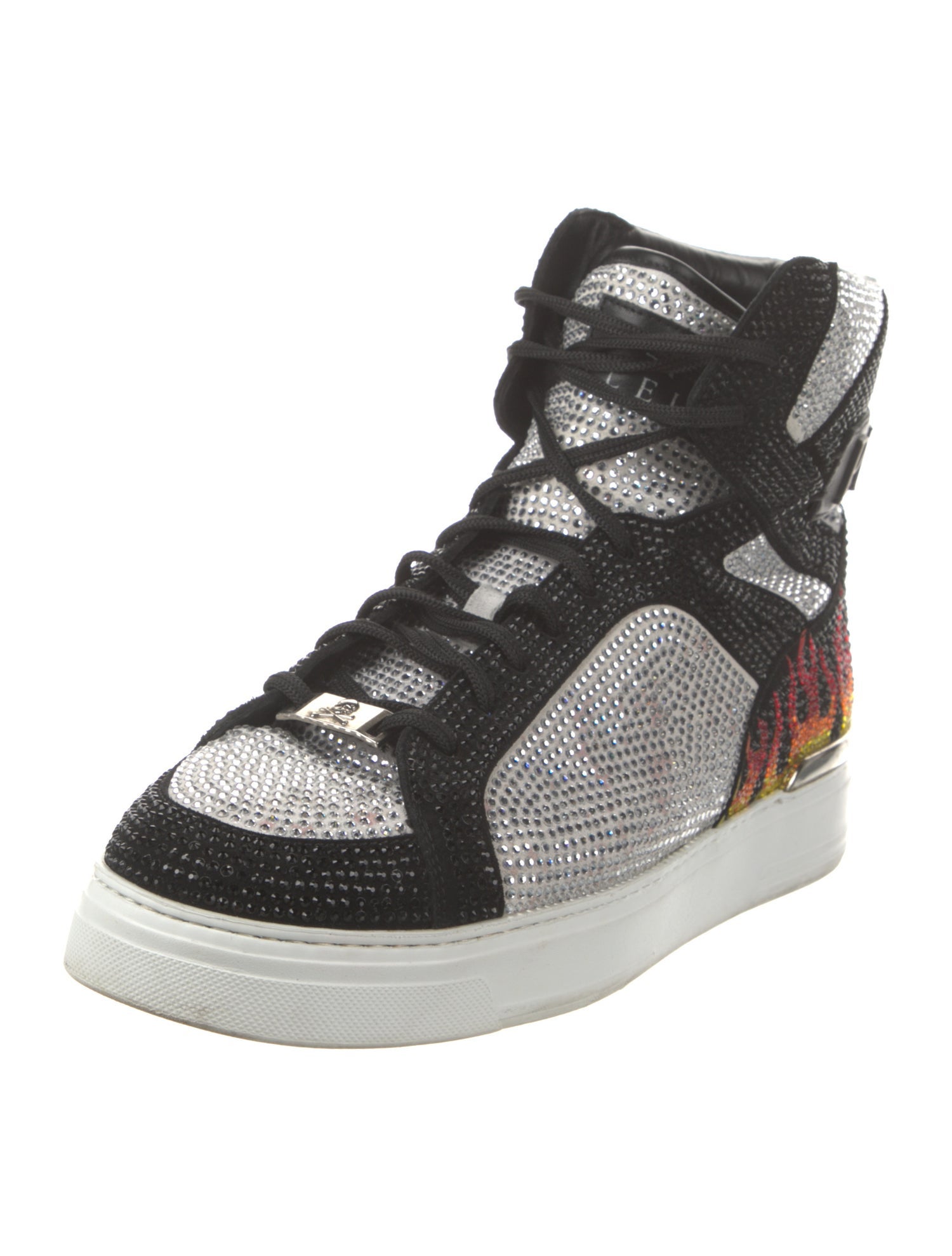Philipp Plein Leather Animal Print Sneakers