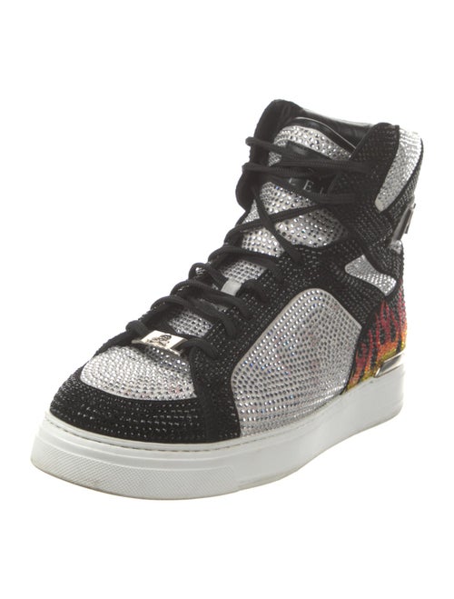 Philipp Plein Leather Animal Print Sneakers