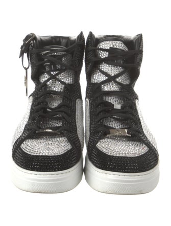Philipp Plein Leather Animal Print Sneakers