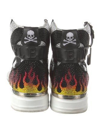 Philipp Plein Leather Animal Print Sneakers