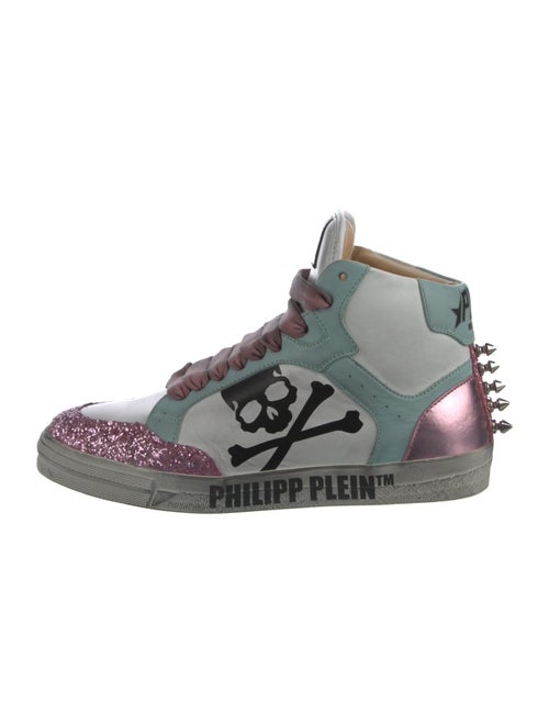 Philipp Plein Leather Graphic Print Sneakers