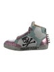 Philipp Plein Leather Graphic Print Sneakers