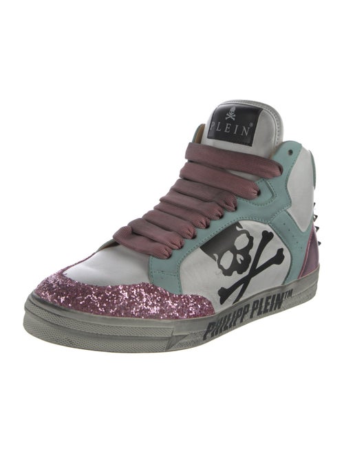 Philipp Plein Leather Graphic Print Sneakers