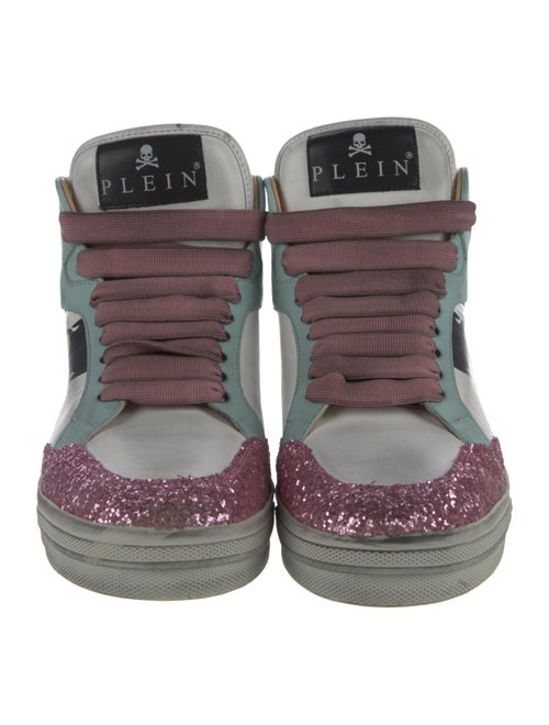 Philipp Plein Leather Graphic Print Sneakers