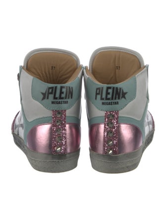 Philipp Plein Leather Graphic Print Sneakers