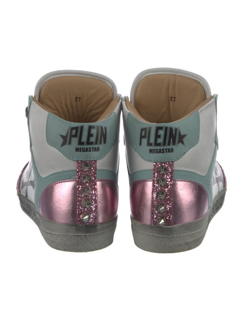 Philipp Plein Leather Graphic Print Sneakers