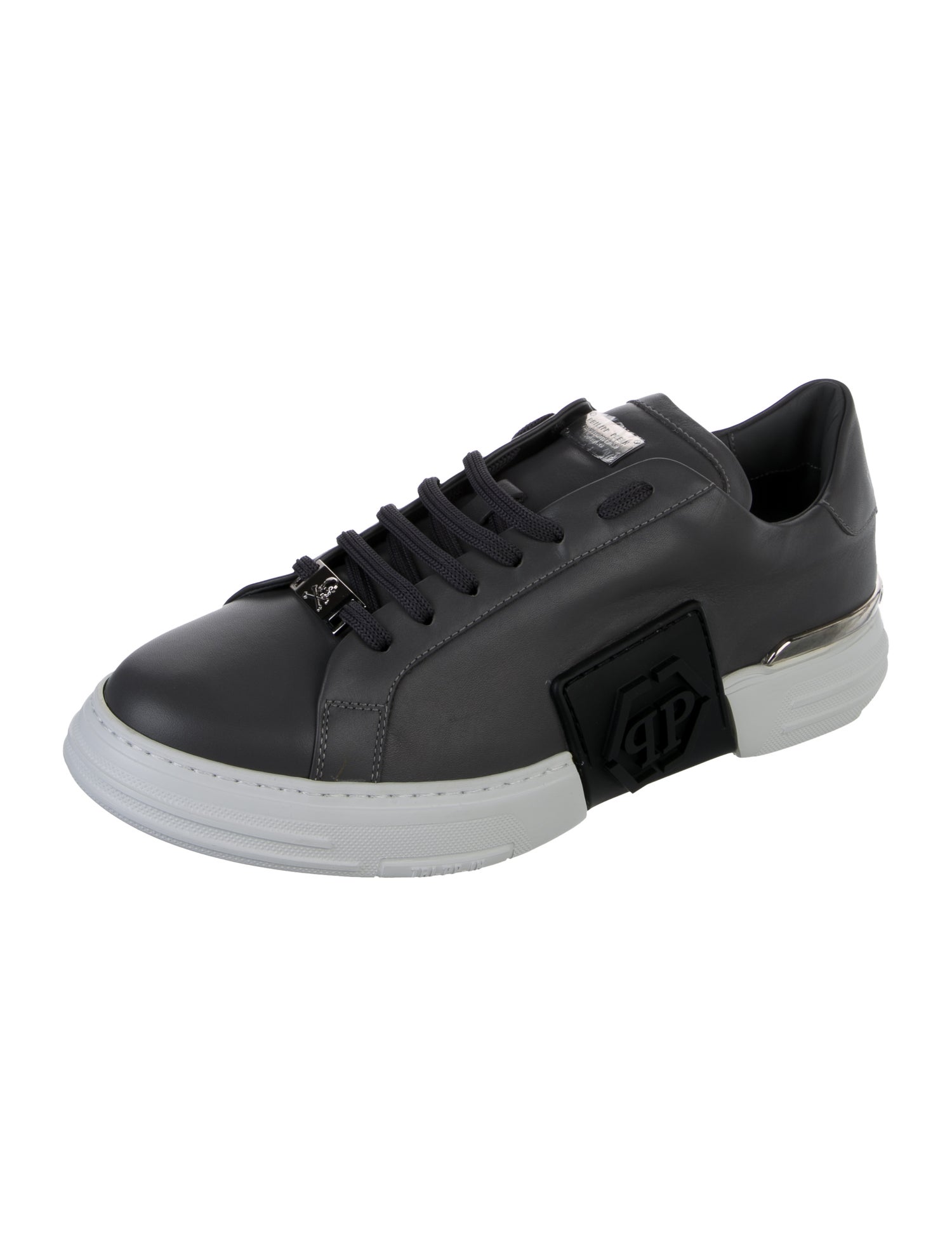 Philipp Plein Leather Studded Accents Sneakers
