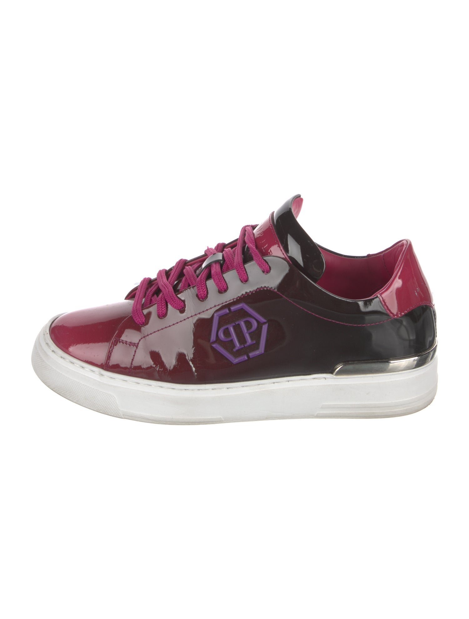 Philipp Plein Patent Leather Printed Sneakers