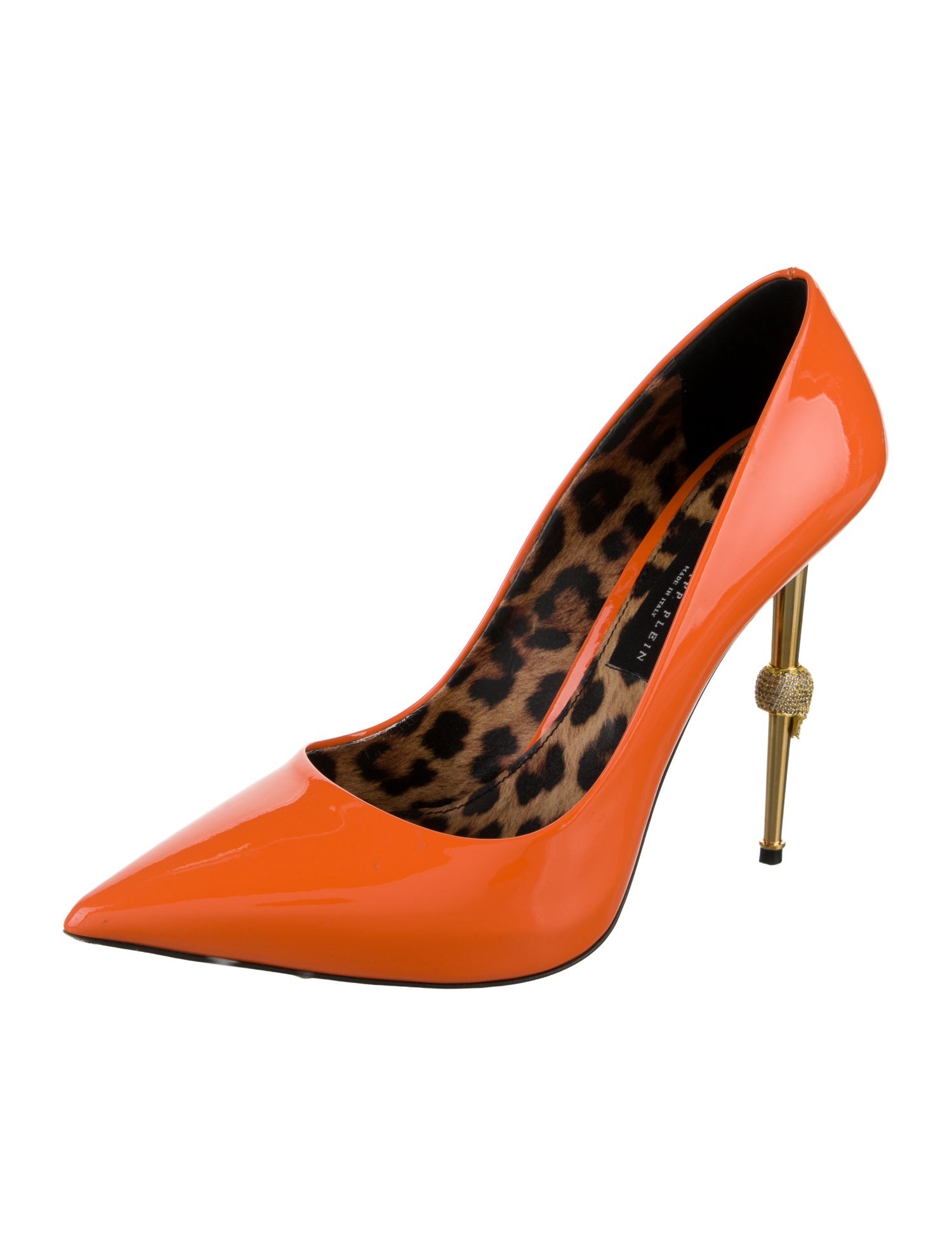 Philipp Plein Patent Leather Crystal Embellishments Pumps