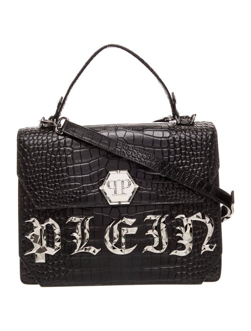 Philipp Plein Leather Top Handle Bag