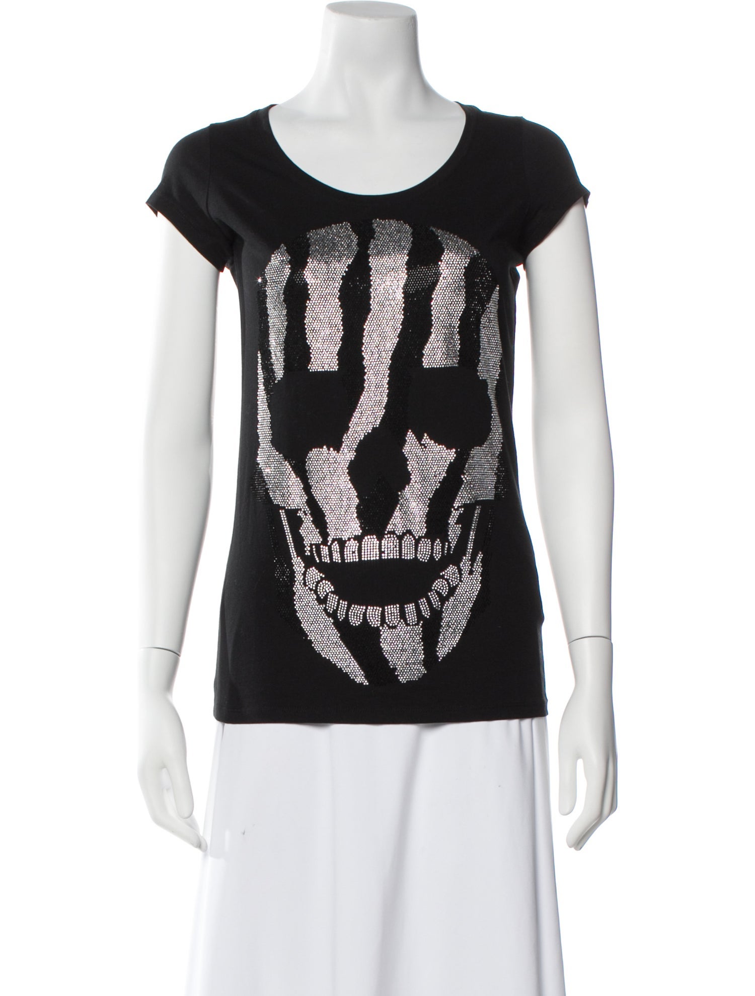 Philipp Plein Graphic Print Scoop Neck T-Shirt