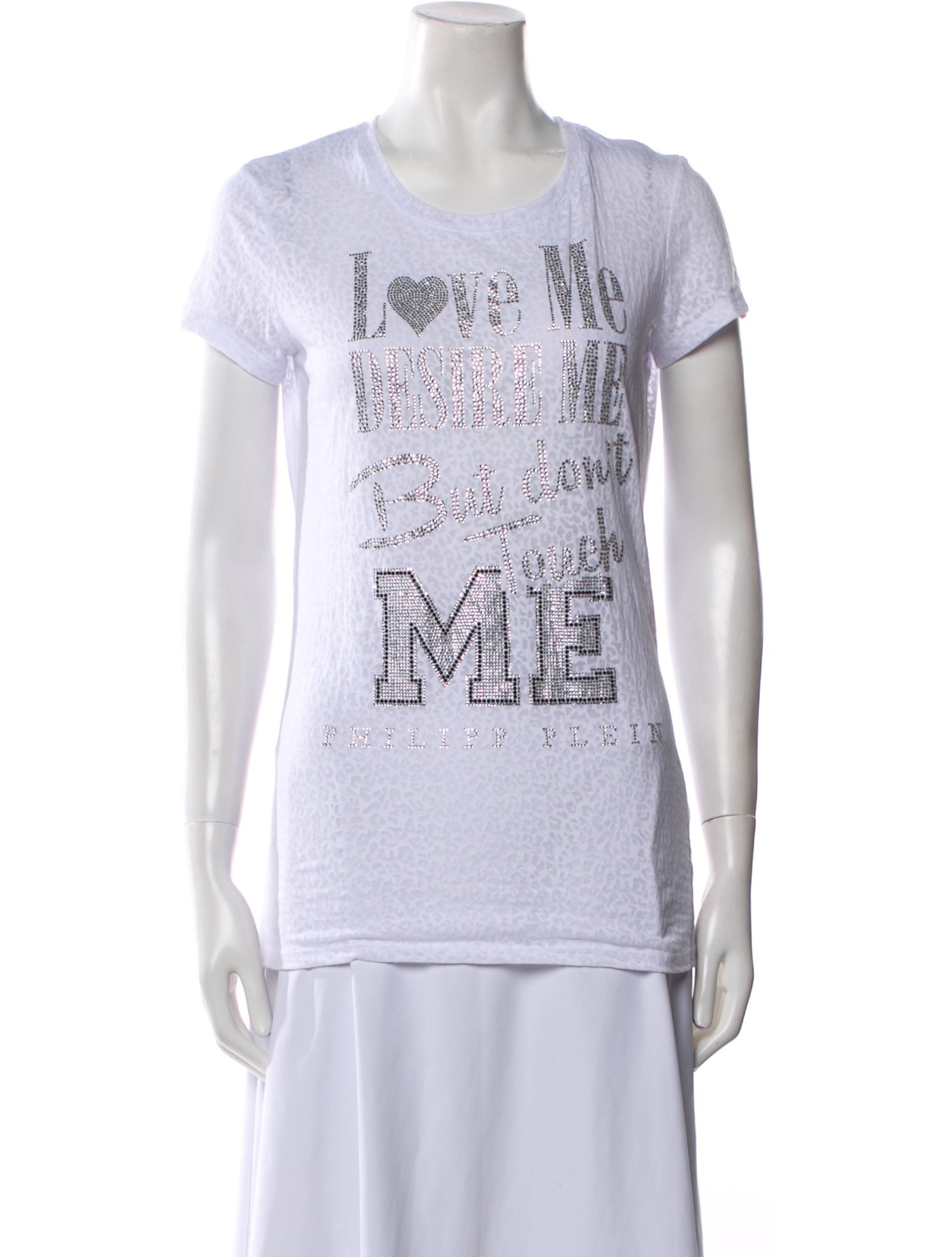 Philipp Plein Linen Graphic Print T-Shirt