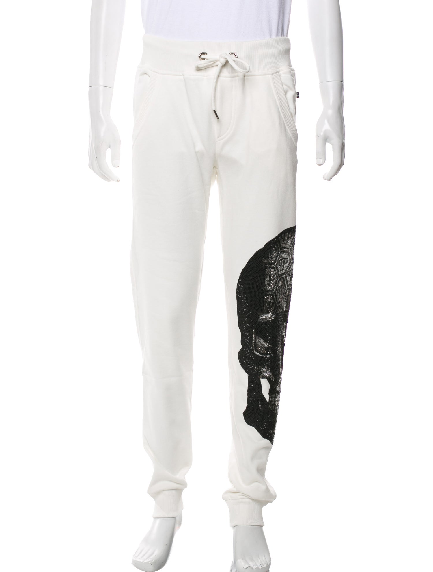 Philipp Plein Graphic Print Crystal Embellishments Lounge Bottoms w/ Tags