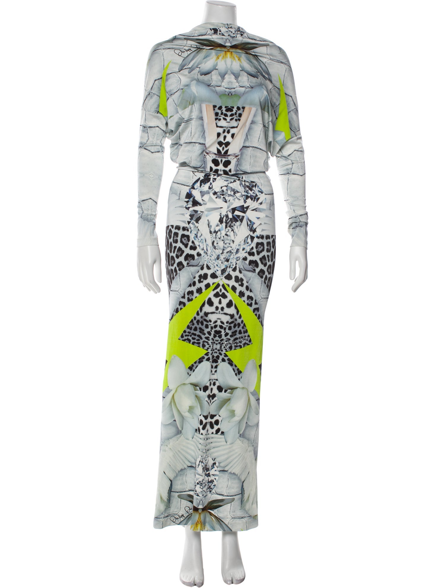 Philipp Plein Graphic Print Long Dress