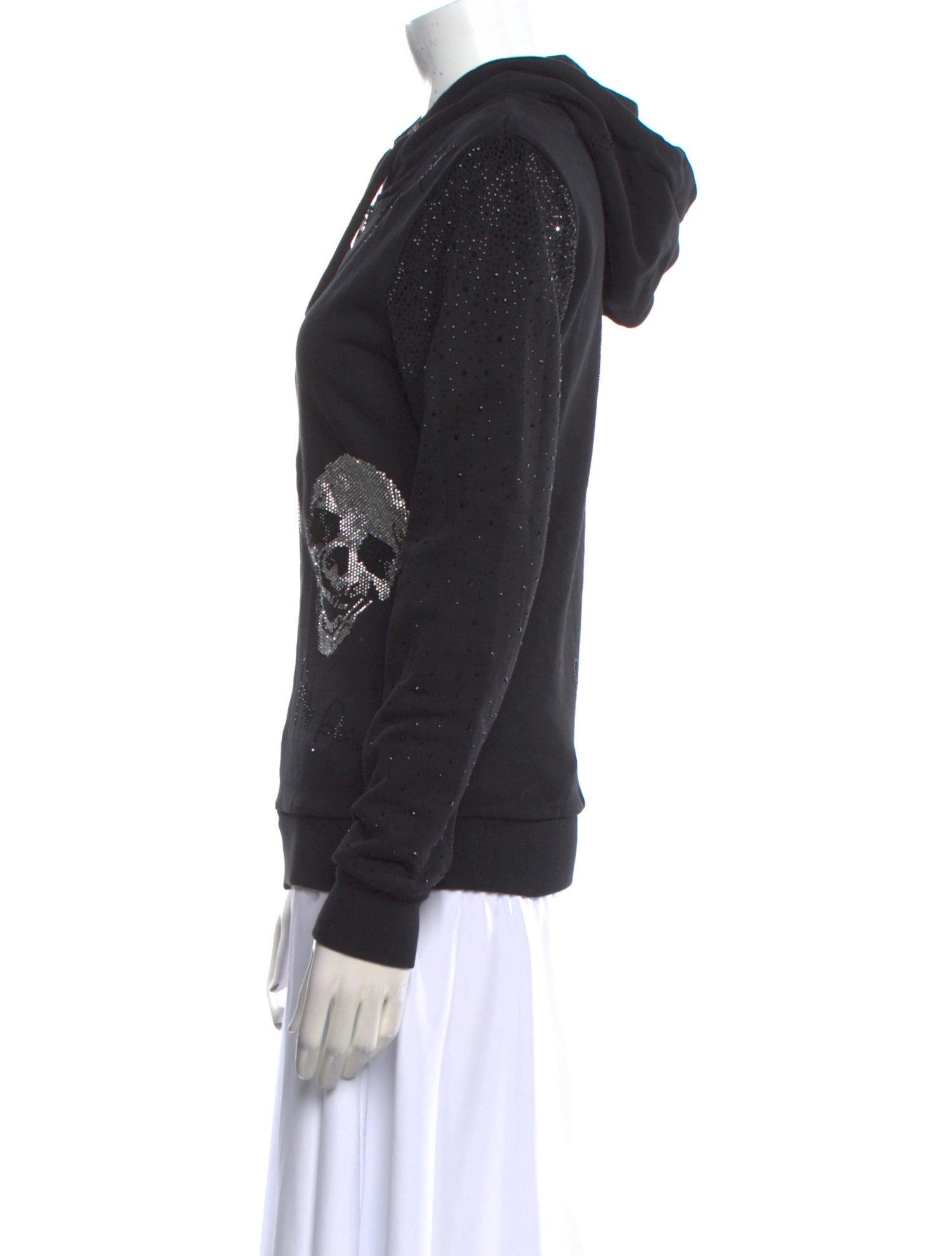 Philipp Plein Graphic Print Mock Neck Hoodie