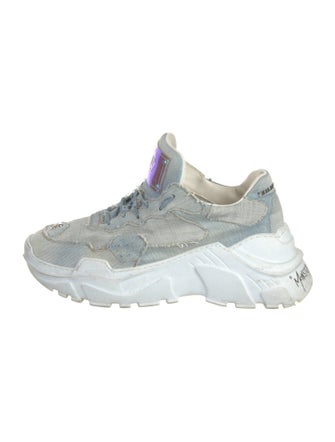 Philipp Plein Leather Glitter Accents Athletic Sneakers