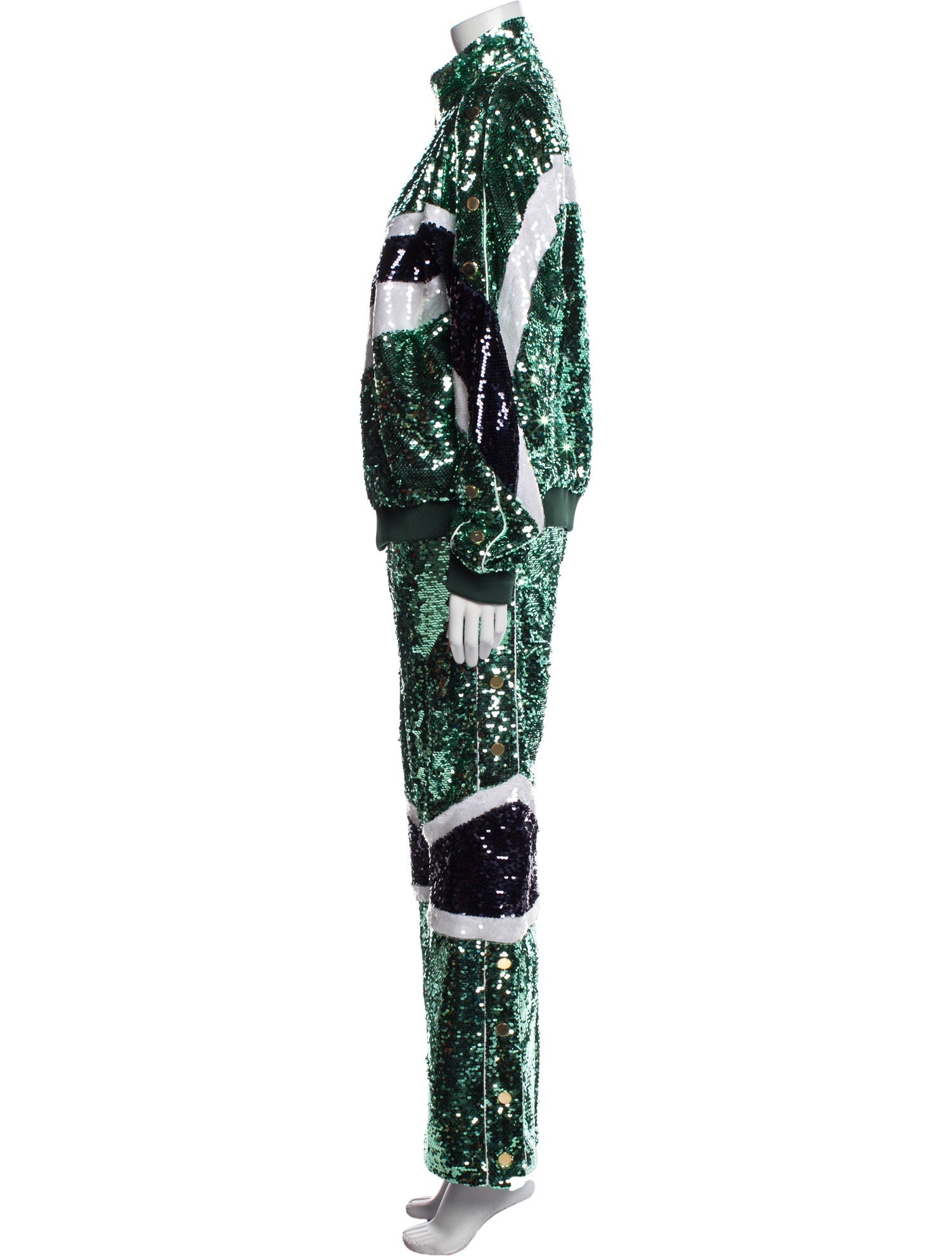 Philipp Plein Colorblock Pattern Sequin Embellishments Tracksuit