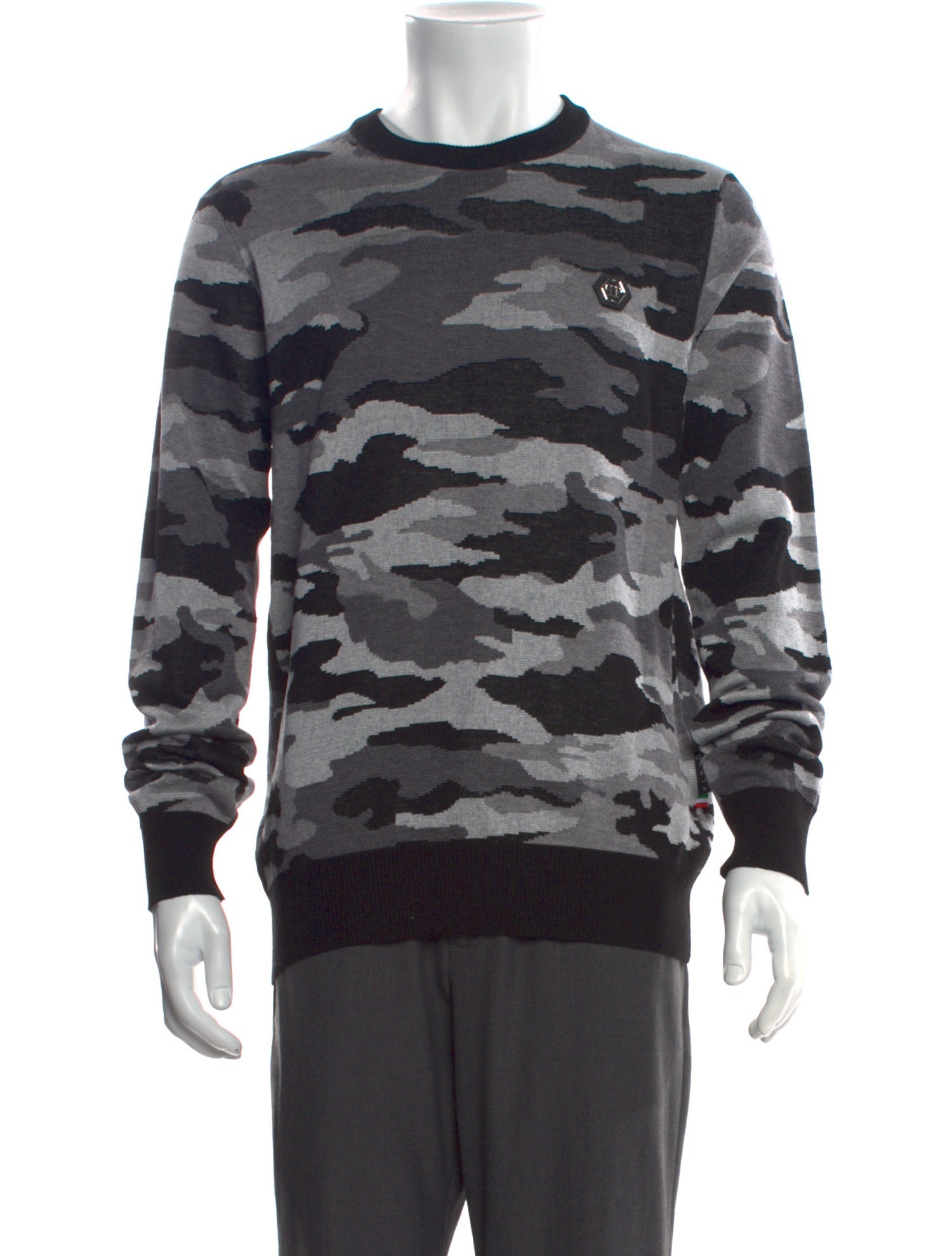 Philipp Plein Merino Wool Printed Pullover